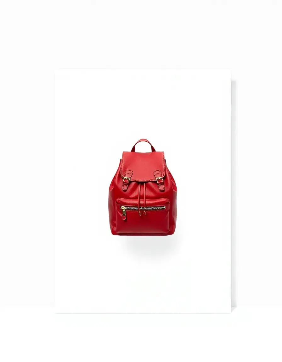Sac à dos cuir rouge vif tendance pour femme