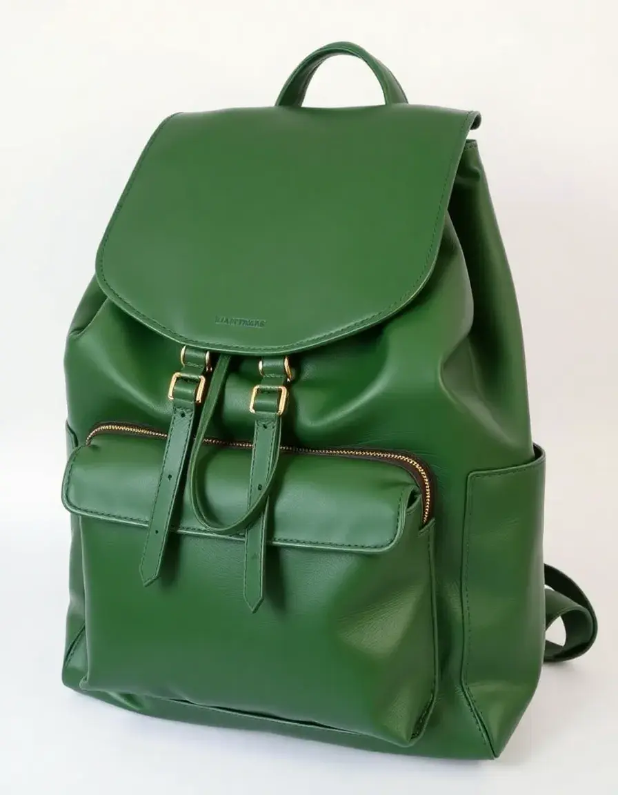 Sac à dos femme cuir vert imperméable