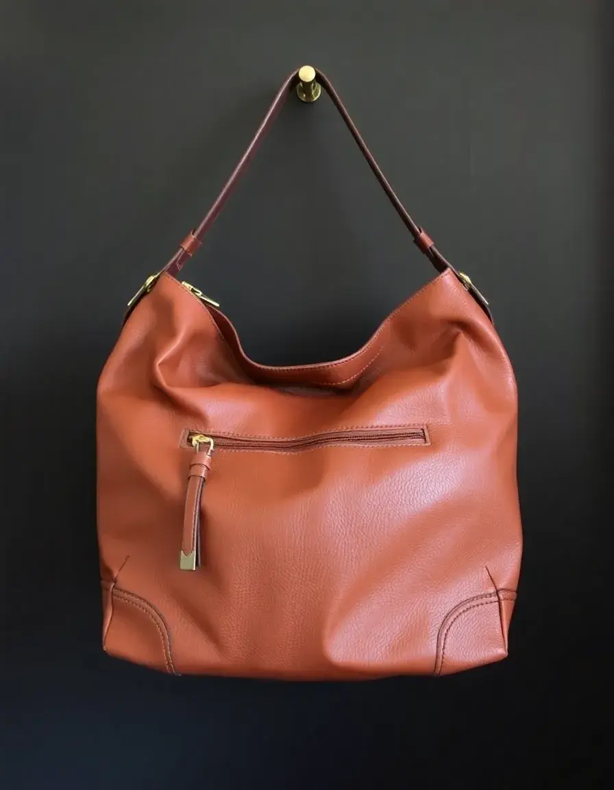 Sac hobo en cuir marron pour femme