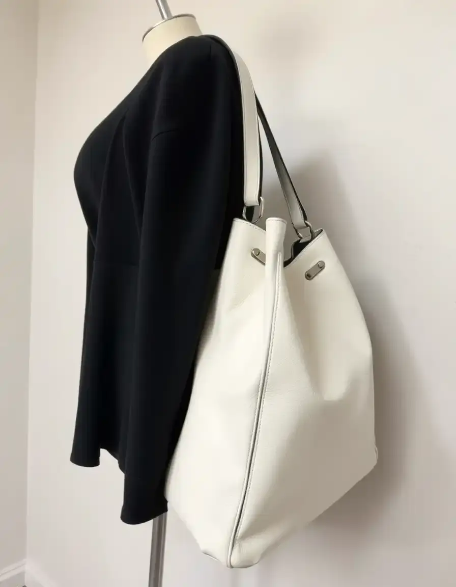 Grand sac en cuir blanc pour femme