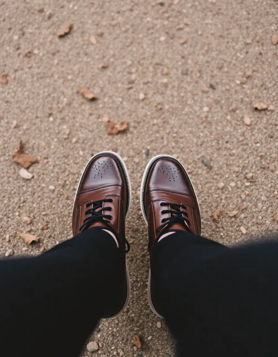 Chaussures casual homme cuir marron