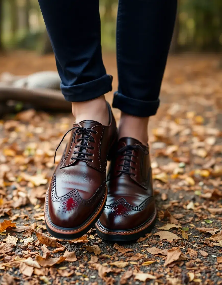 Chaussures brogues wingtip homme cuir
