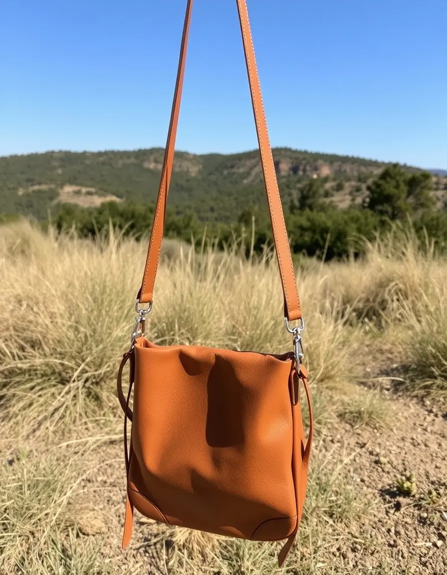 Petit sac sling cuir homme couleur tan