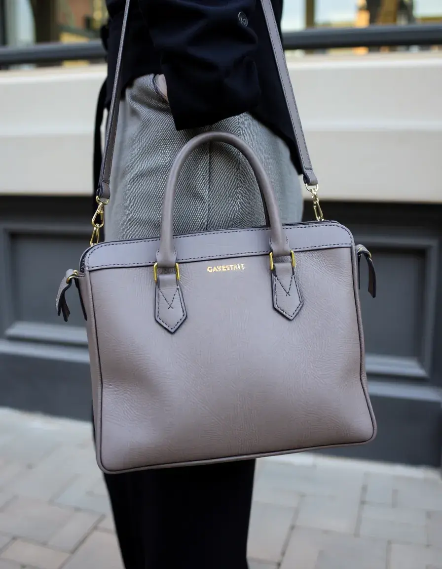 Besace homme cuir gris moderne