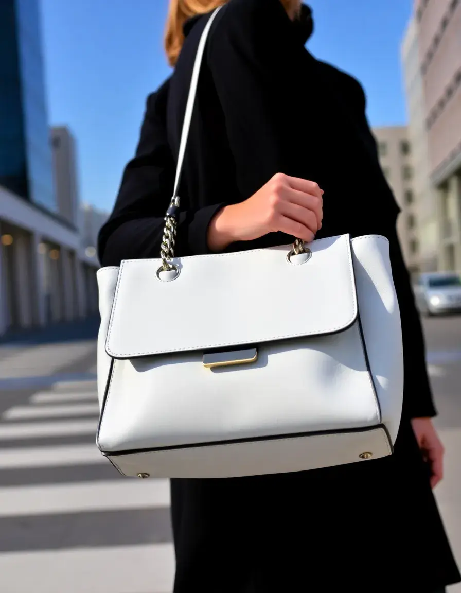 Sac bandoulière cuir blanc luxe homme