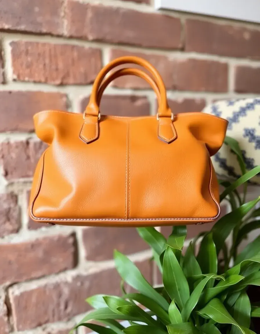 Petit sac cabas cuir couleur fauve