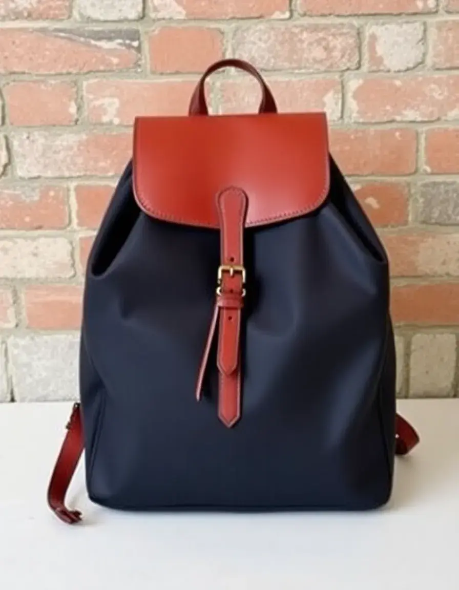 Sac à dos cuir femme bleu marine chic