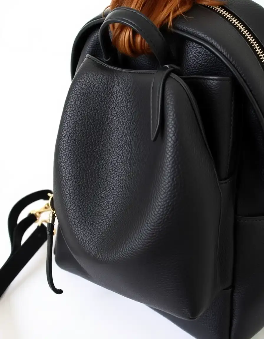 Sac à dos femme cuir noir élégant style citadin