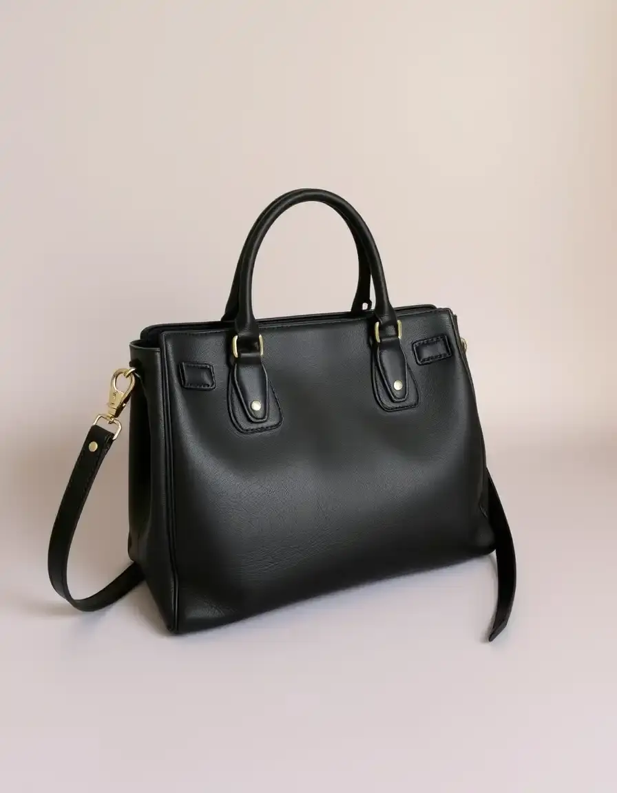 Sac en cuir bandoulière femme noir élégant texture grainée