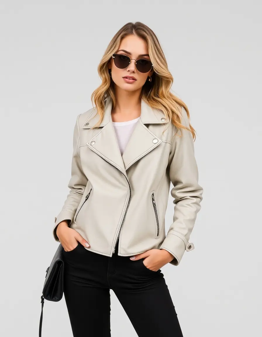 Sac femme cuir bandoulière blanc mode chic