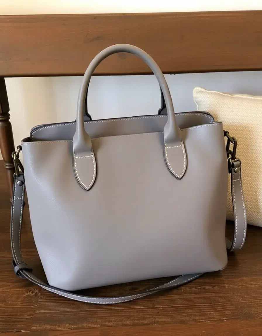 Sac homme bandoulière cuir gris urbain