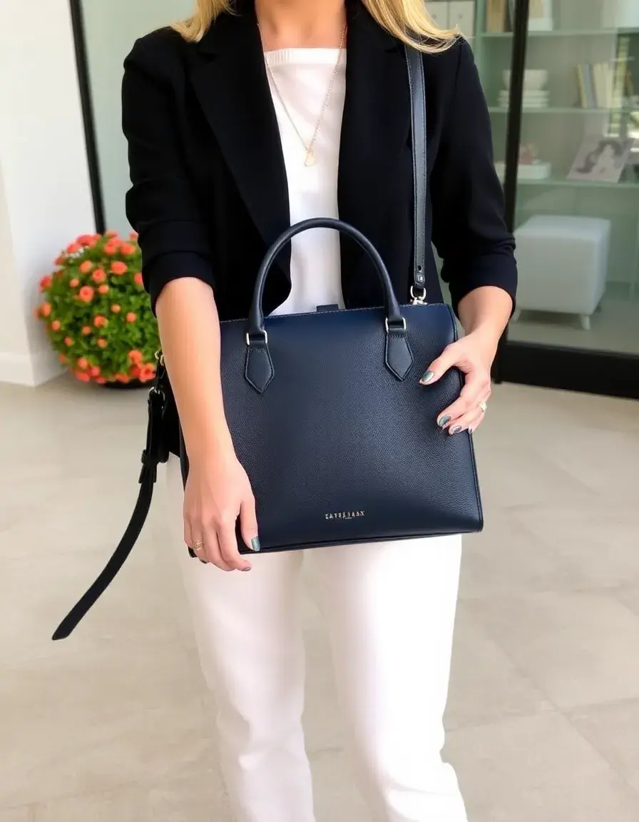 Sac homme bandoulière cuir bleu marine