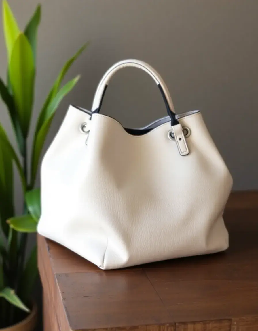 Sac sport blanc en cuir véritable pour homme