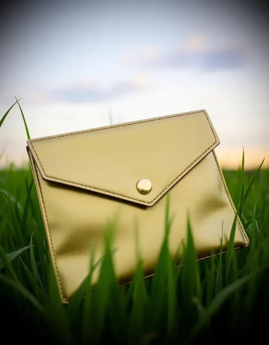 Pochette en cuir doré pour soirée et événements
