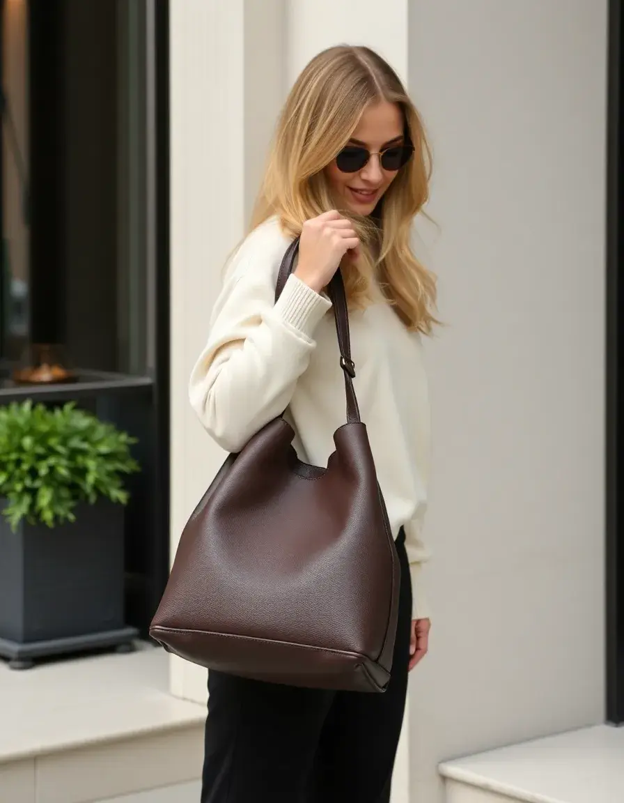 Sac seau en cuir moderne et original