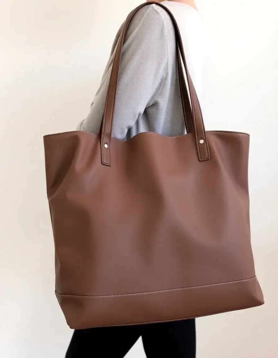 Sac cabas cuir style shopper souple