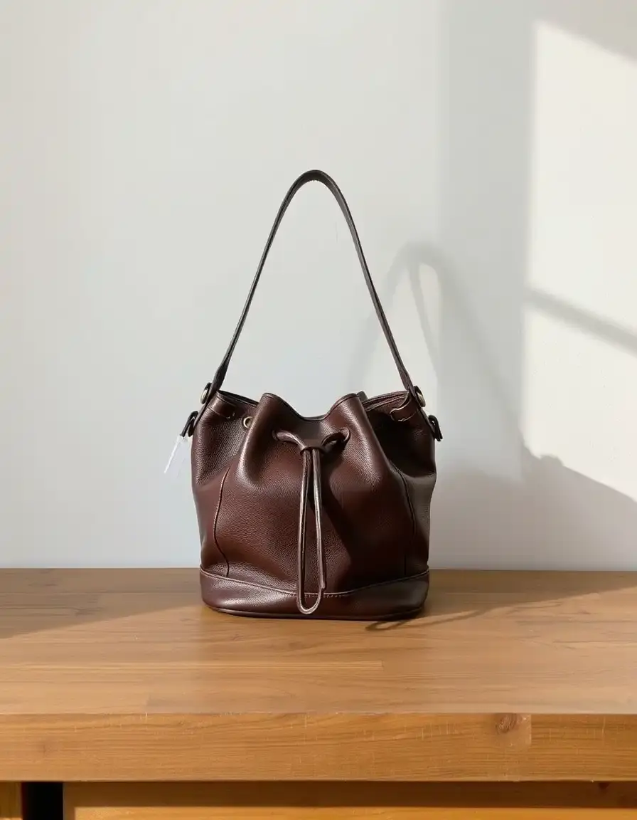 Sac cabas cuir forme seau élégant
