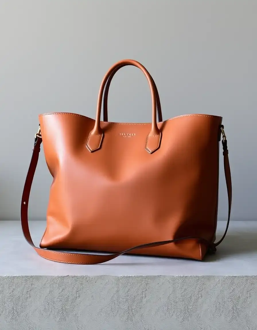Sac cabas cuir design minimaliste épuré