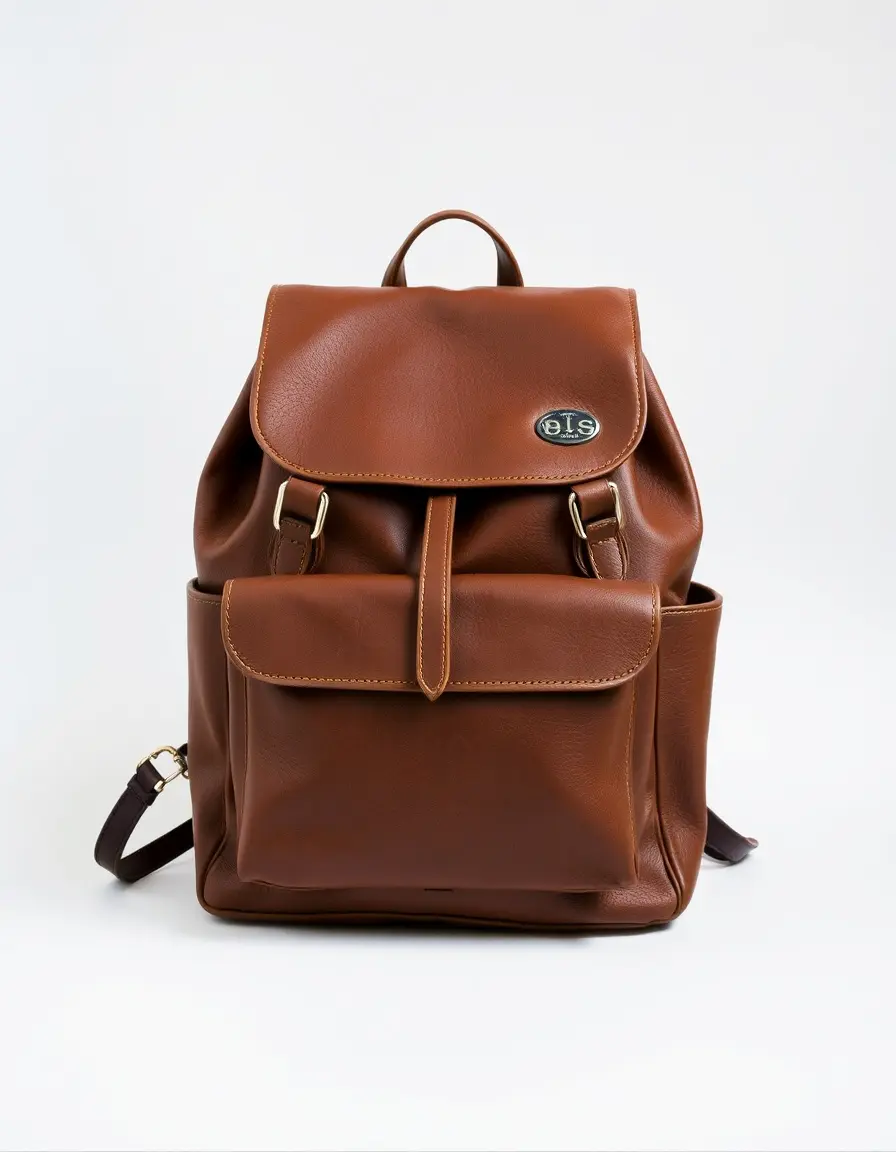 Sac à dos en cuir marron pour femme