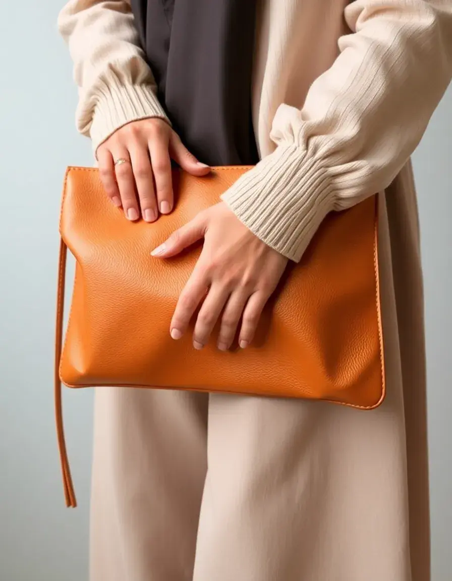 Pochette en cuir doré pour soirée