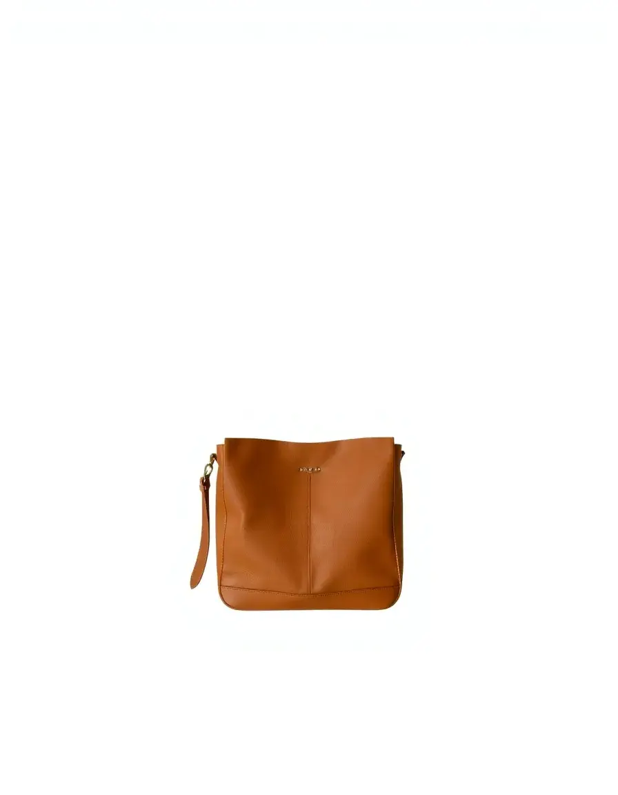 Sac porté épaule en cuir couleur cognac
