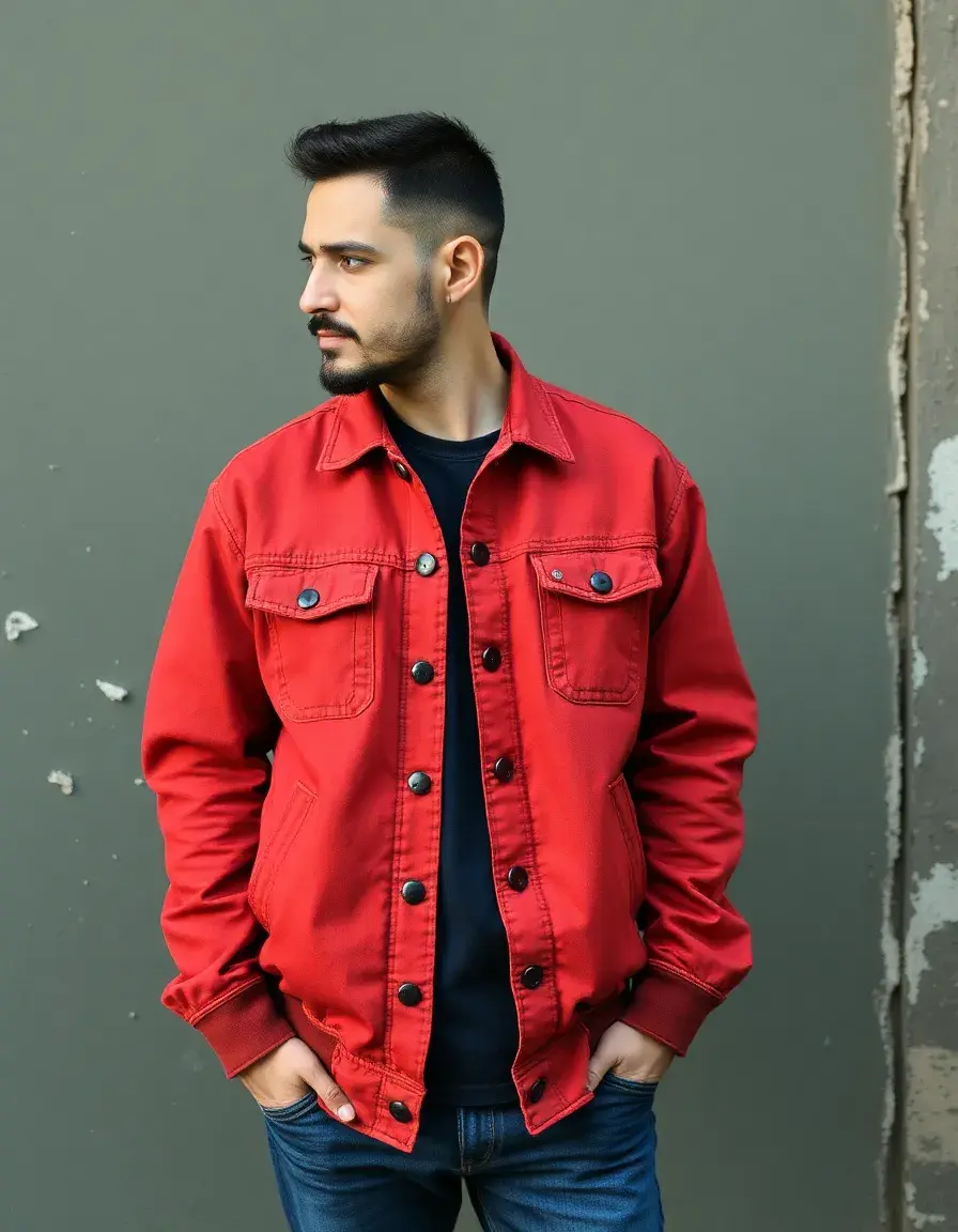Blouson en cuir vintage effet vieilli