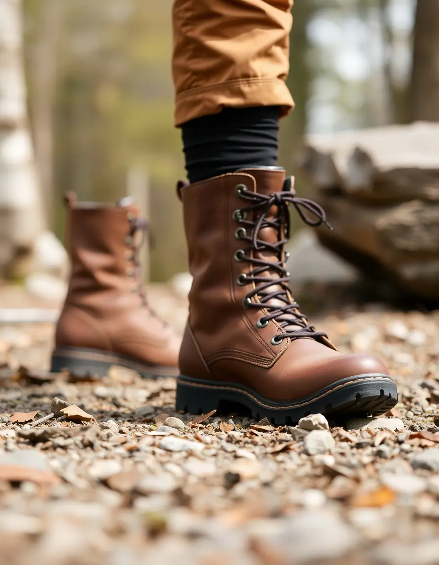 Bottes de randonnée homme en cuir technique avec semelle gomme