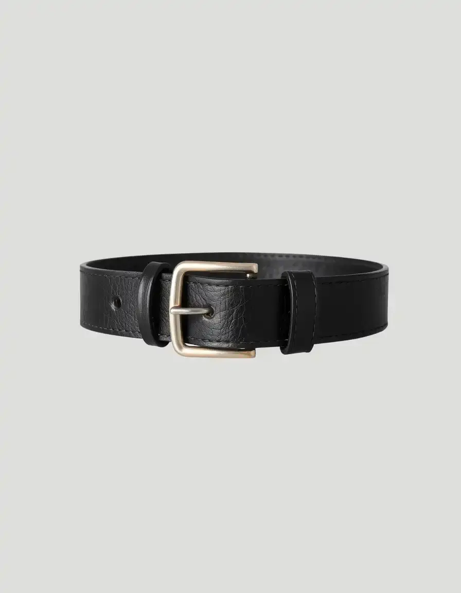 Ceinture femme cuir noir classique avec boucle élégante