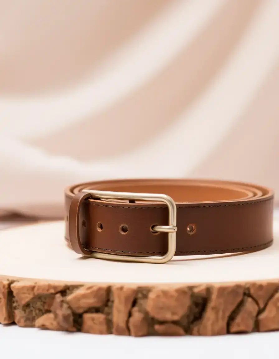 Ceinture large femme cuir marron style bohème