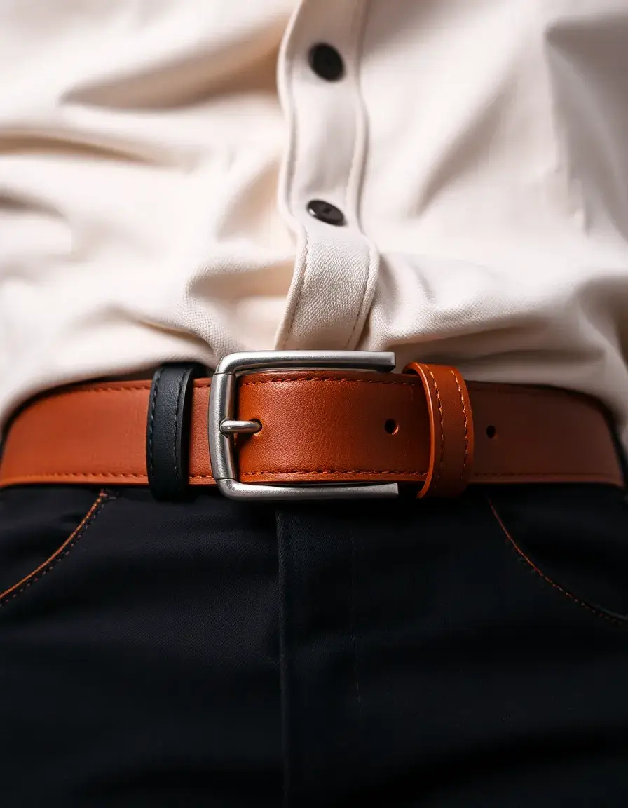 Ceinture casual femme cuir fauve