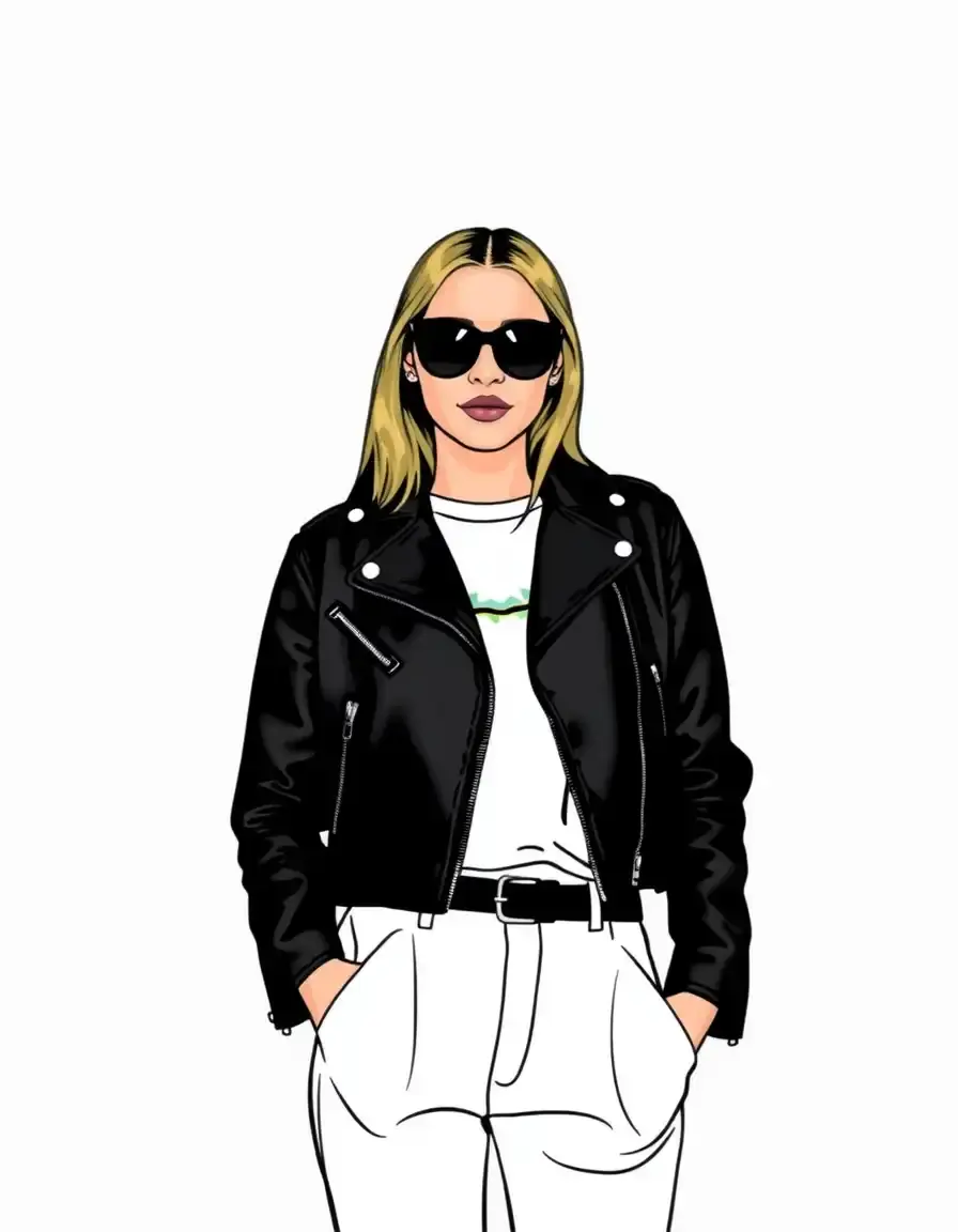 Veste en cuir courte type cropped pour un look mode pointu