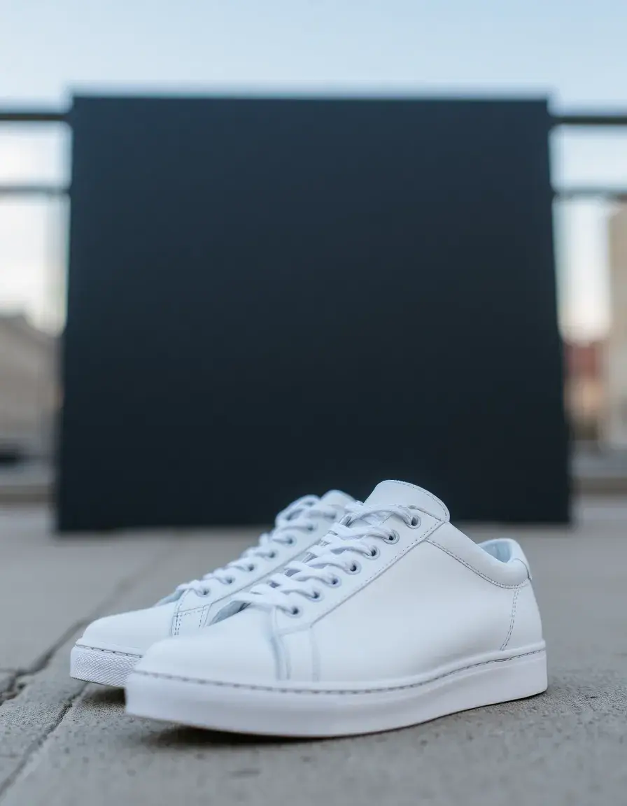 Baskets homme cuir blanc minimalistes