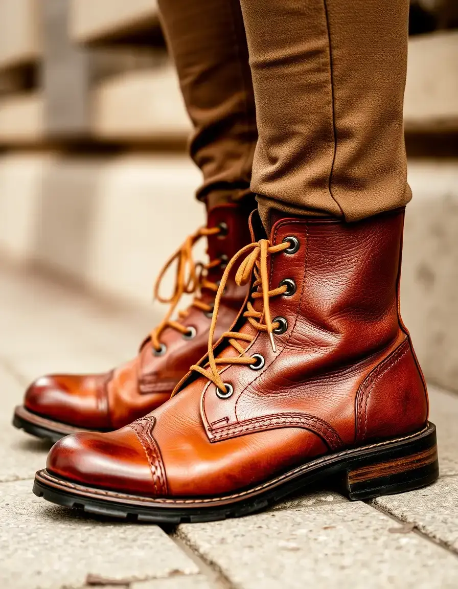 Bottines homme cuir marron robustes