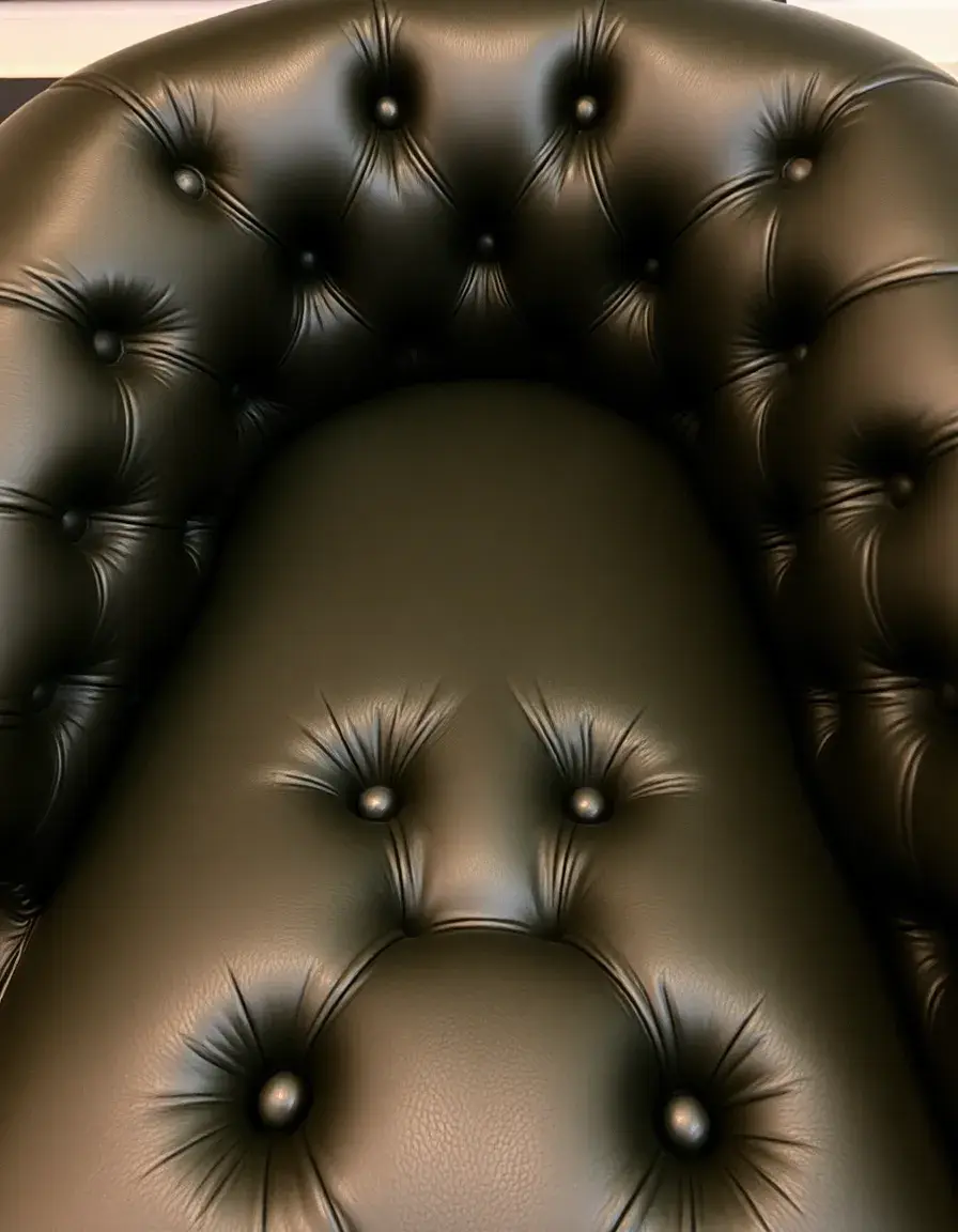 Fauteuil club cuir capitonné style classique