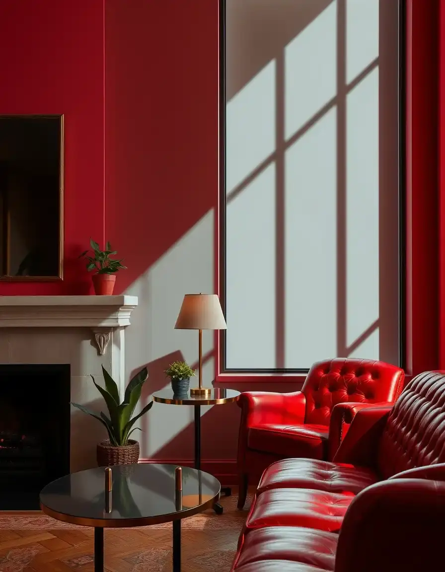 Fauteuil club cuir rouge pour une touche déco forte