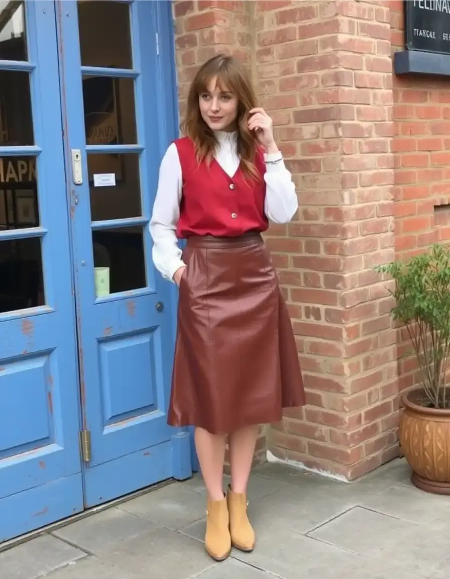 Jupe en cuir style vintage intemporel