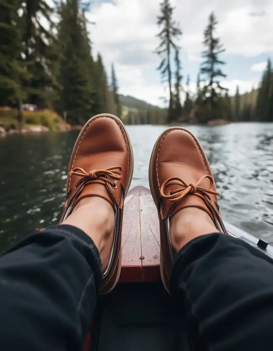 Mocassin bateau en cuir pour femme