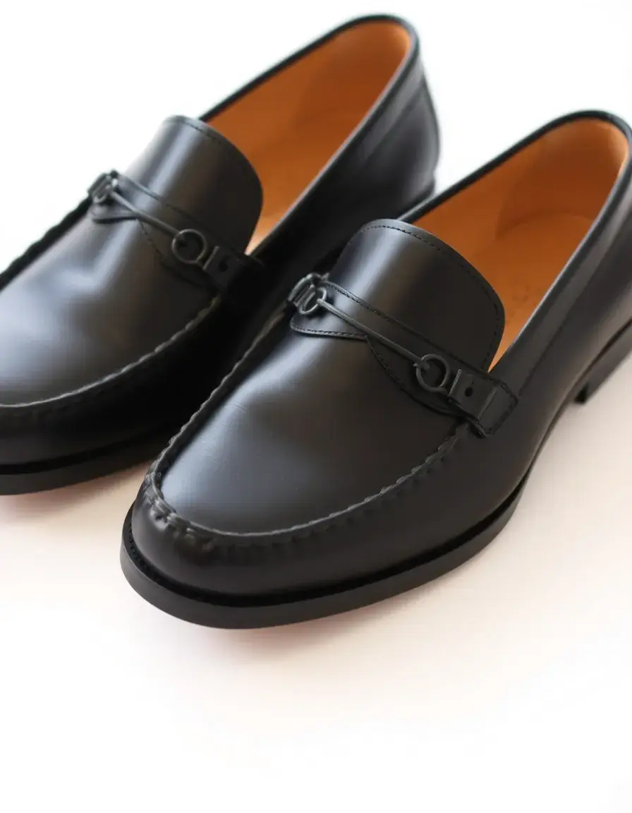 Mocassin cuir homme noir classique élégant