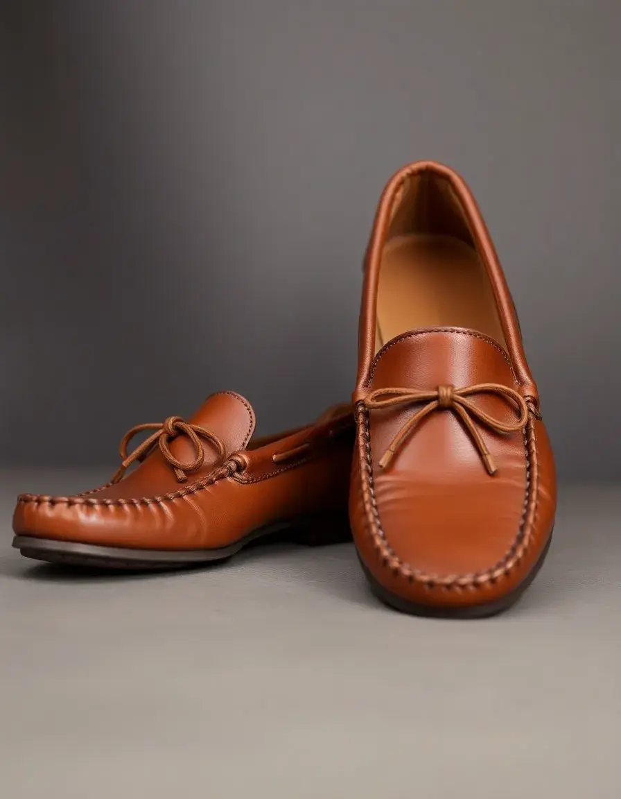 Mocassin de conduite homme en cuir souple avec picots