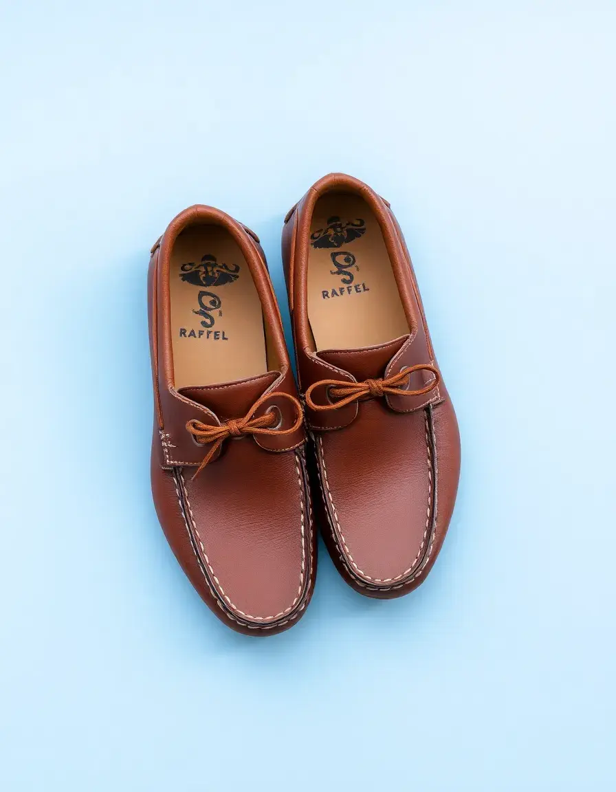 Chaussure bateau homme en cuir marron foncé