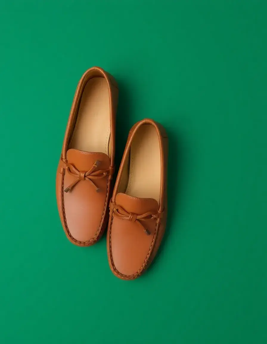 Mocassin plat femme cuir véritable minimaliste