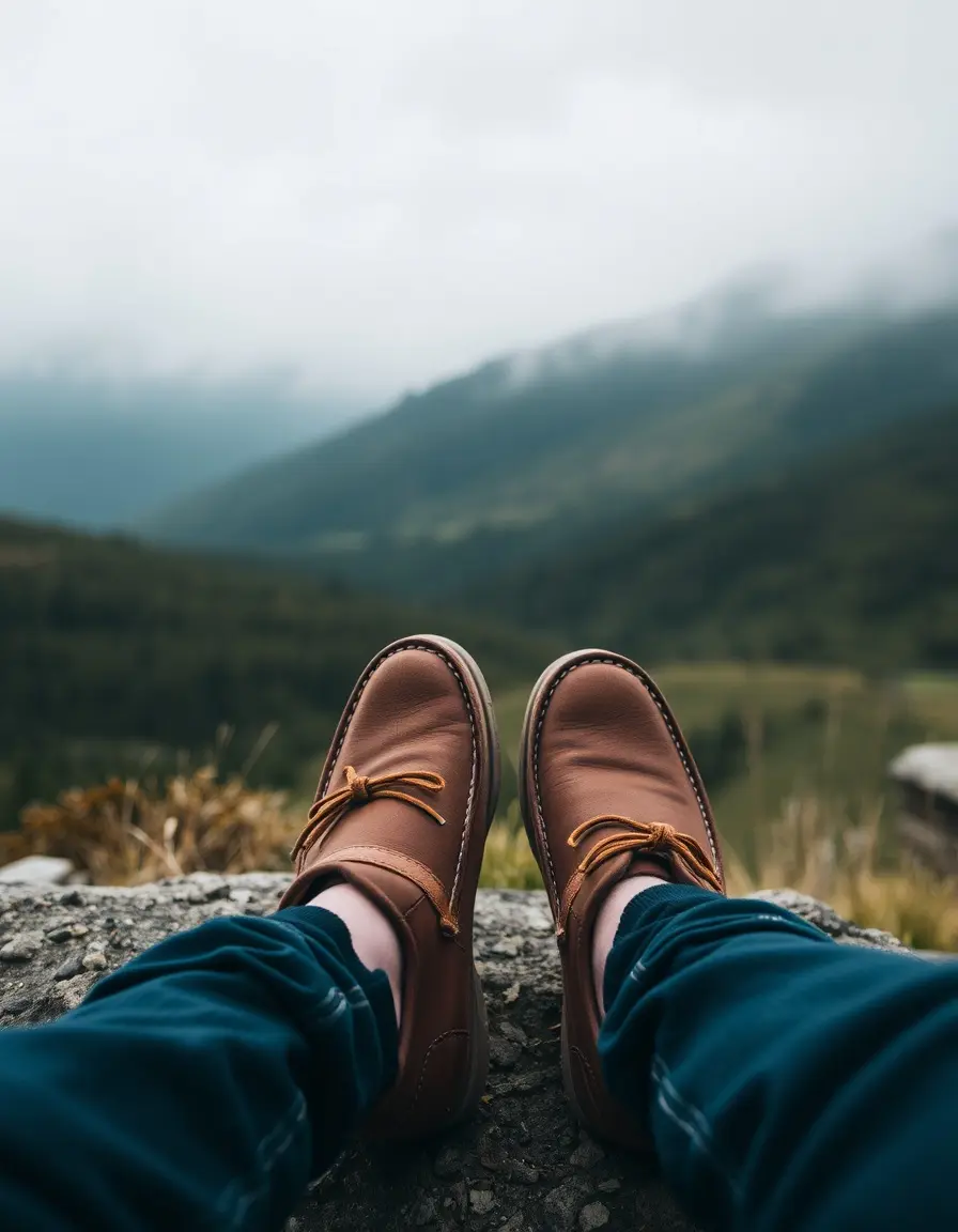 Mocassin homme cuir marron outdoor