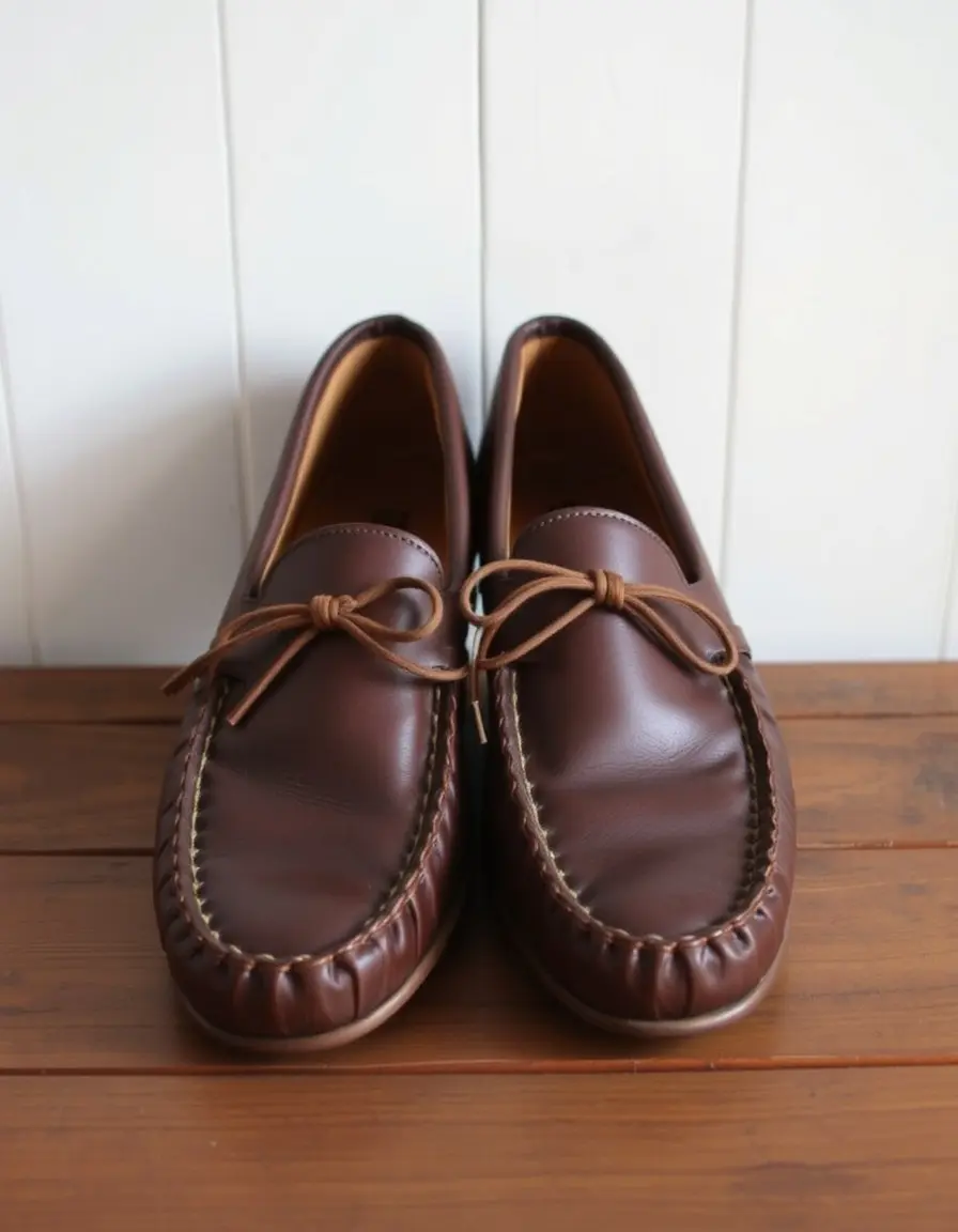 Mocassin homme cuir style vintage