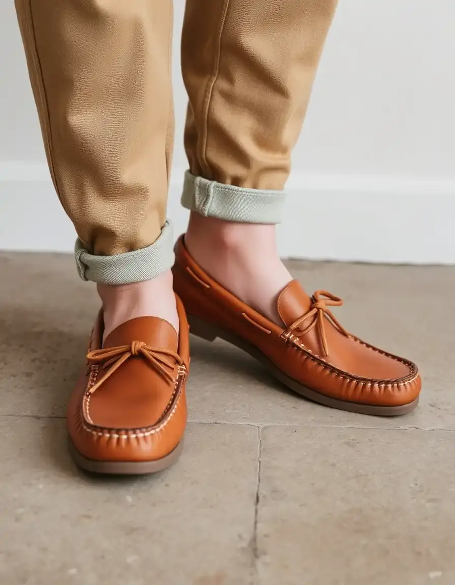 Mocassin homme cuir couleur tan moderne