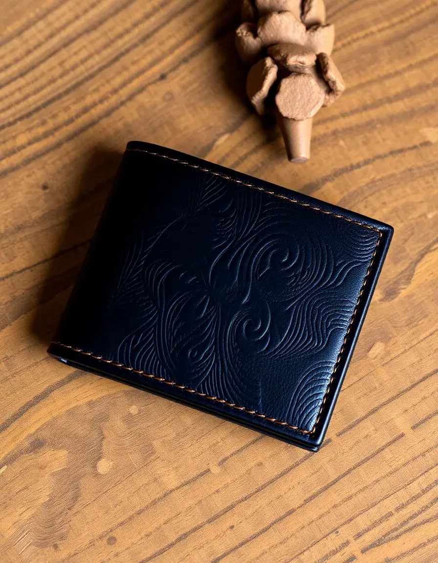 Portefeuille femme cuir bifold noir élégant