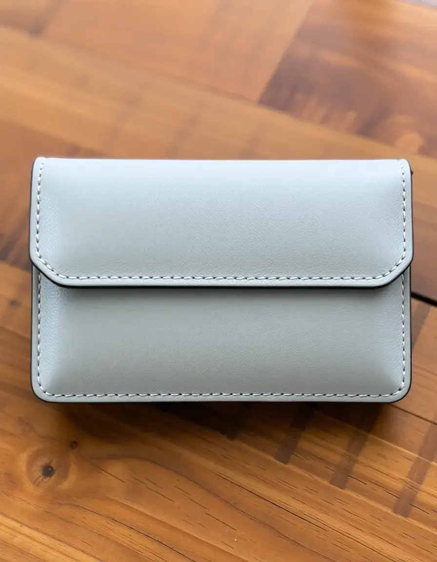 Portefeuille long femme cuir gris moderne