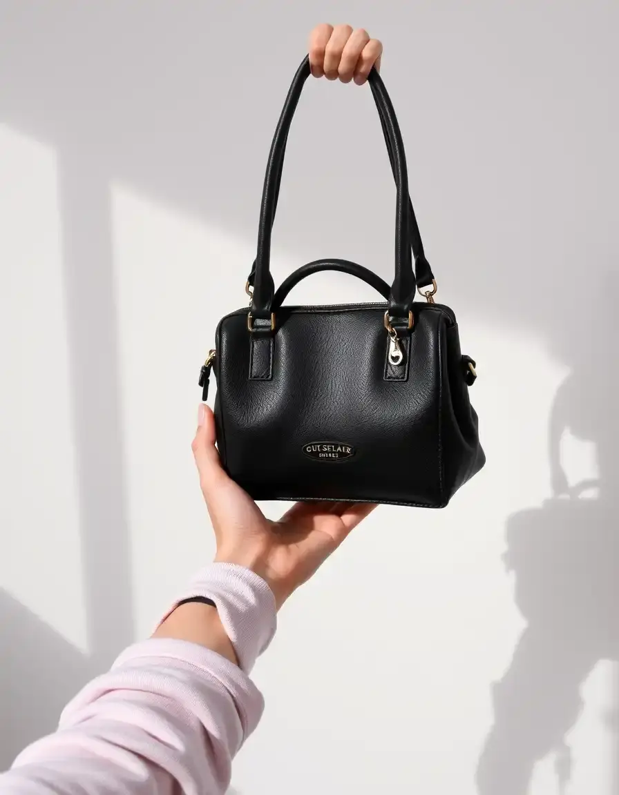 Sac à main classique en cuir noir élégant