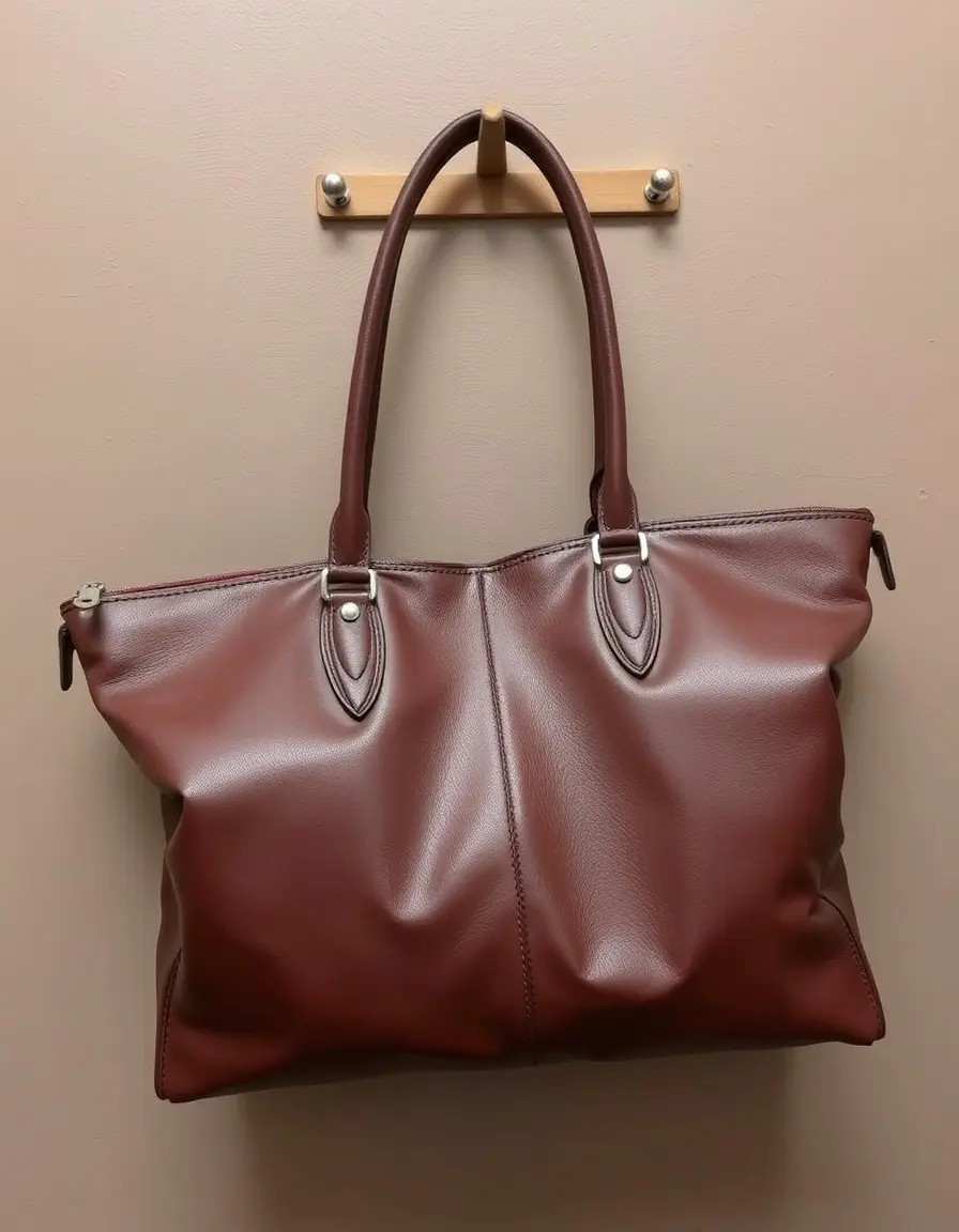 Sac à main en cuir style designer structuré