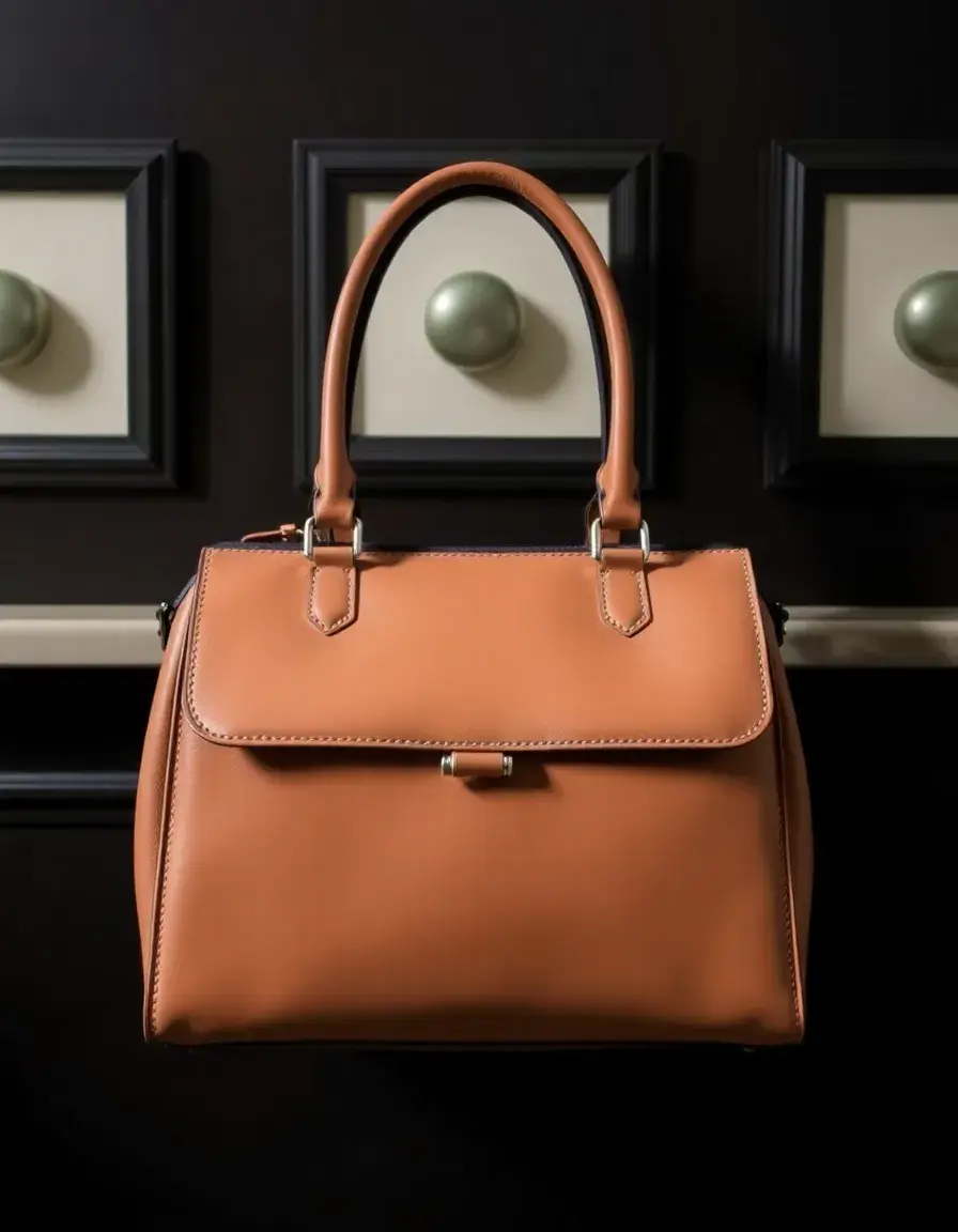 Sac à main en cuir structuré rigide