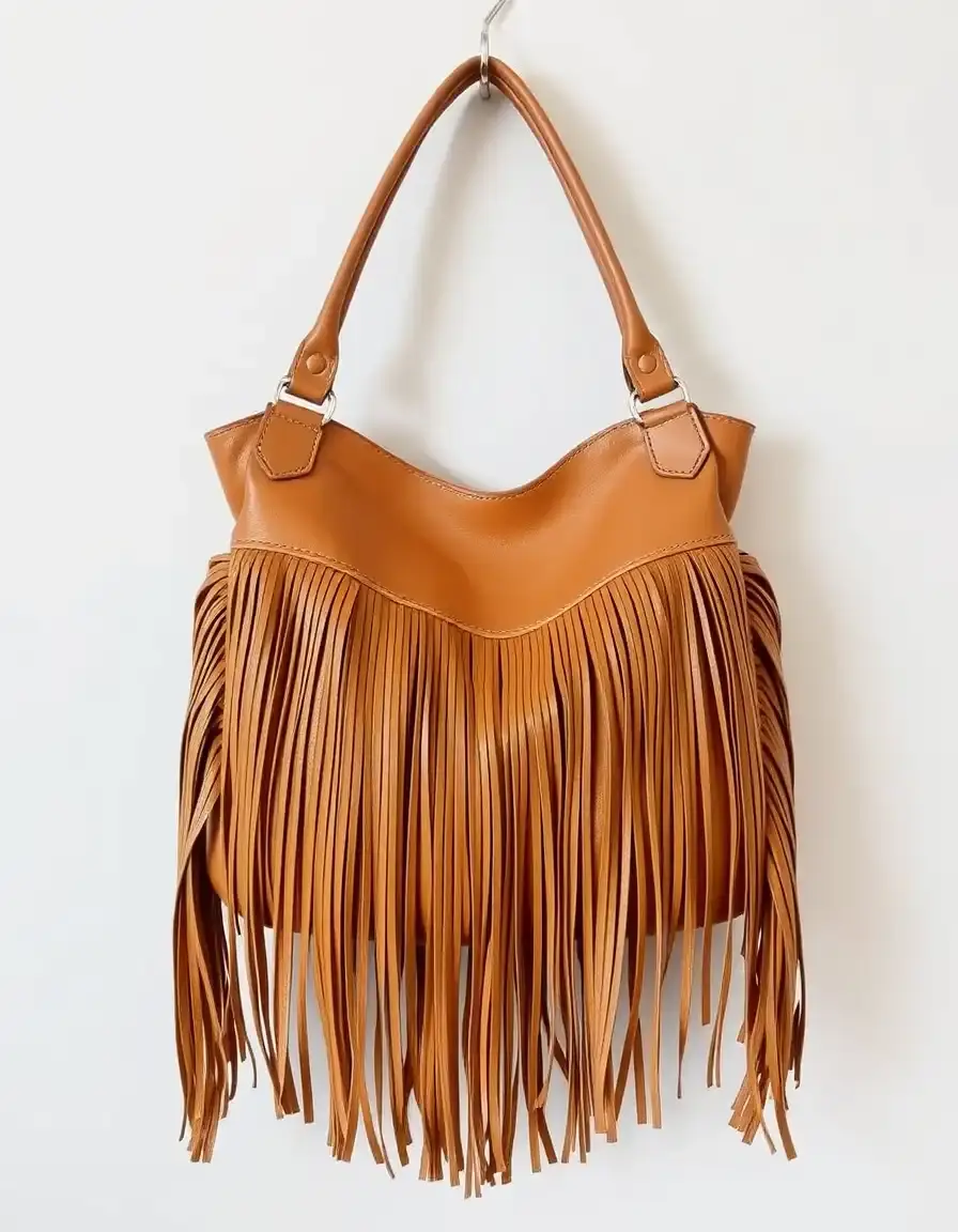 Sac à main en cuir avec détails à franges